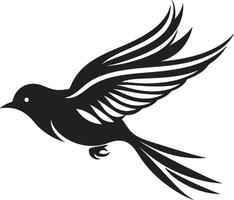 aviar serenata negro pájaro hacia el cielo elegancia negro vector