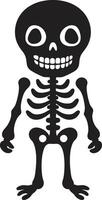 Playful Bones Cute Full Body Skeleton Whimsical Skeletal Charm vector