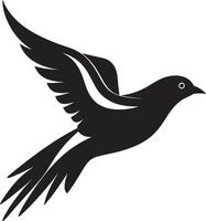 Feathered Freedom Cute Flying Bird Graceful Soar Black Bird in vector