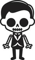 Chirpy Skeleton Charm Full Body Dynamic Skeletal Cute vector