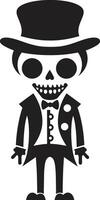 Dynamic Bone Structure Cute Cartoonish Skeletal Charm Black vector