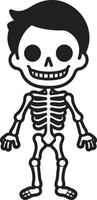 Enchanting Bone Formation Cute Chirpy Skeleton Charm Full Body vector