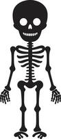 Playful Skeletal Full Body Cheery Bone Formation Black vector