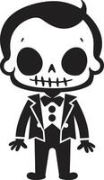 Whimsical Bone Mascot Full Body Friendly Skeleton Pose Cute vector
