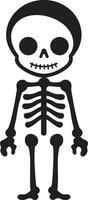Soothing Skeleton Pose Cute Cartoonish Skeletal Charm Black vector