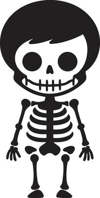 Quirky Skeleton Charm Black ic Charming Skeletal Full Body