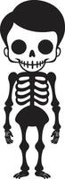 Soothing Skeleton Cute Cartoonish Bone Formation Black vector
