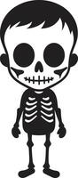 Radiant Skeletal Pose Black Playful Bone Buddy Cute vector