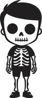 Adorable Skeleton Formation Cute Energetic Skeletal Black vector