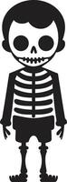 Cartoonish Bone Buddy Cute Whimsical Skeletal Embrace Full Body vector