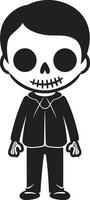 Dynamic Bone Charm Full Body Radiant Skeleton Embrace Cute vector