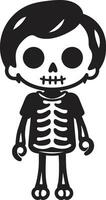 Cute Skeletal Ensemble Full Body Cheerful Bone Formation Cute vector