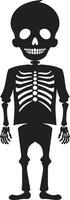 Charming Skeletal Pose Black Energetic Bone Formation Cute vector