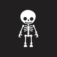Adorable Skeletal Character Full Body Cheery Bone Buddy Cute Skeleton vector