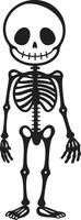 Cheerful Skeleton Character Full Body Cuddly Bone Structure Cute Skeleton vector