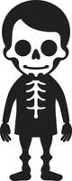 Endearing Skeletal Charm Cute Silly Bone Ensemble Black vector
