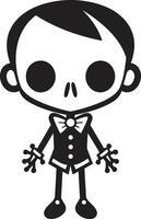Whimsical Skeletal Embrace Full Body Funky Bone Mascot Cute vector