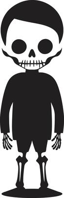 Cute Skeletal Mascot Full Body Friendly Bone Ensemble Cute