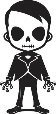 Smiling Skeleton Charm Cute Funky Bone Pose Black