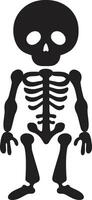 Cheery Bone Formation Cute Cartoonish Skeleton Friend Black vector