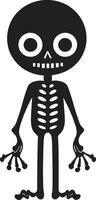 Enchanting Bone Formation Full Body Endearing Skeletal Charm Cute vector