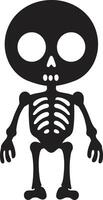 divertido hueso figura linda esqueleto caprichoso esqueleto presencia negro vector