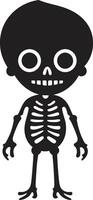 Charming Bones Cute Skeleton Silly Skeletal Buddy Black vector