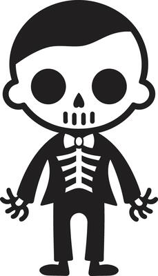 Cheery Skeletal Embrace Black Charming Bone Ensemble Full Body