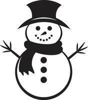 Snowy Whimsical Fun Black Frosty Snowman Glee Cute vector