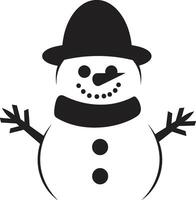 Cheerful Frosty Flakes Cute Snowy Whimsical Fun Black vector