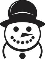 Adorable Snowy Delight Cute Cheerful Frosty Charm Black Snowman vector