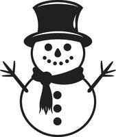 Snowy Whimsical Joy Cute Frosty Flakes of Fun Black vector