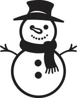 Snowflake Smiles Black Playful Snowy Embrace Cute vector
