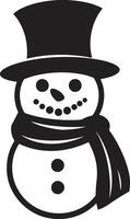 Frosty Flakes of Joy Cute Snowman Snowflake Smiles Black vector