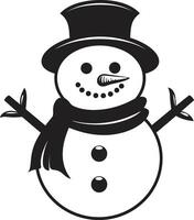 Adorable Snowy Serenity Cute Cheerful Frosty Charm Black vector