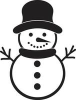 Playful Snowy Wonder Black Charming Snowman Delight Cute vector