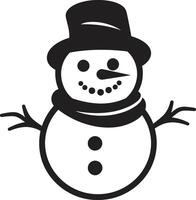 Adorable Snowy Whimsy Cute Cheerful Frosty Charm Black vector