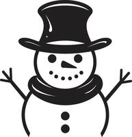 Cheerful Frosty Charm Black Snowy Whimsical Fun Cute vector