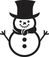 Frosty Flakes of Fun Cute Snowflake Serenade Black Snowman vector