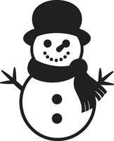 Playful Snowy Delight Black Charming Snowman Joy Cute vector