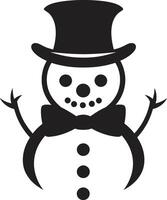 Charming Snowman Wonder Black Adorable Snowy Whimsy Cute vector