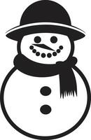 Snowy Whimsical Charm Frosty Flurry Cute Black vector