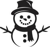 Adorable Snowy Whimsy Black Snowy Delight Cute Snowman vector