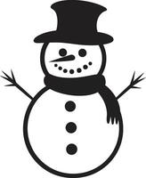 Snowflake Smiles Black Playful Snowy Wonder Cute Snowman vector