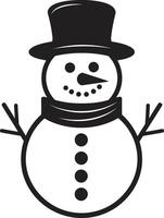 Playful Snowy Joy Black Charming Snowman Wonder Cute vector