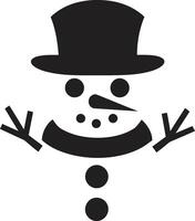 Snowy Whimsical Wonder Black Chirpy Snowman Joy Cute vector