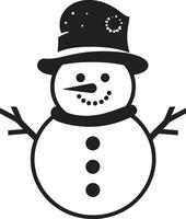 Adorable Snowy Embrace Black Cheerful Frosty Fun Cute vector