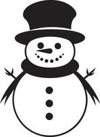 Frosty Flurries Black Snowman Snowy Serenity Cute vector