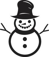 Frosty Snowman Glee Cute Snowflake Smiles Black vector