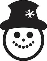 Frosty Flakes Fun Black Snowflake Serenade Cute Snowman vector